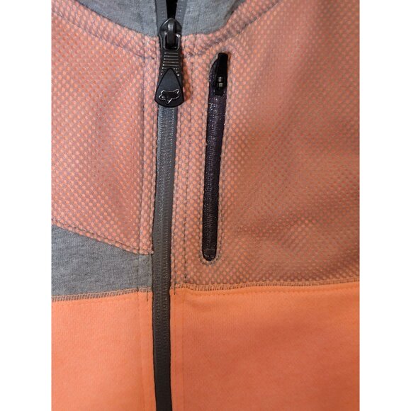Fox Warm Up Track Jacket Size Large Women's Orange Gray Full Zip Thumb Holes - Picture 5 of 6